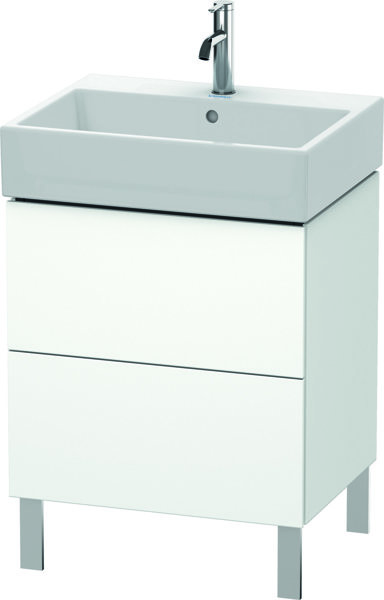 Duravit L-Cube Waschtischunterbau stehend 58,4 x 45,9 cm, 2 Auszüge, für Vero Air 235060, Farbe: Weißer Flieder Hochglanz Lack von Duravit AG