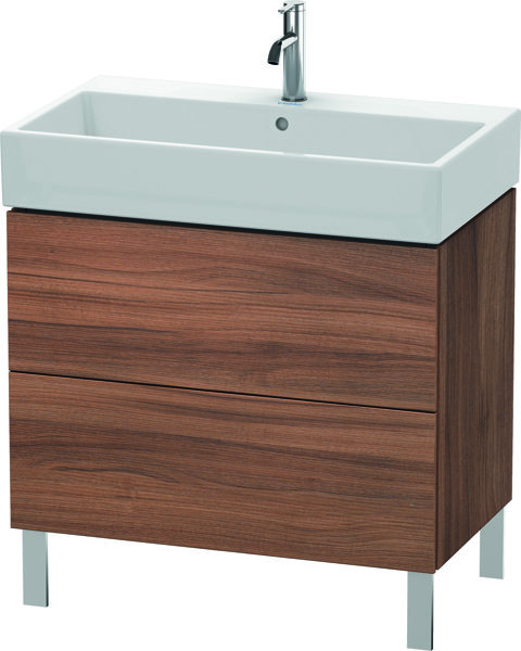 Duravit L-Cube Waschtischunterbau stehend 78,4 x 45,9 cm, 2 Auszüge, für Vero Air 235080, Farbe: Nussbaum Natur Dekor von Duravit AG