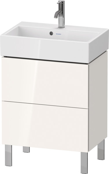 Duravit L-Cube Waschtischunterbau stehend Compact, 2 Auszüge, Breite: 584mm, für Vero Air 236860, Farbe: Olive Braun Hochglanz Lack von Duravit AG