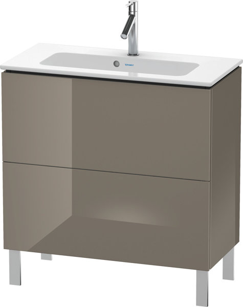 Duravit L-Cube Waschtischunterbau stehend Compact, 2 Auszüge, Breite: 820mm, für Me by Starck 234283, Farbe: Flannel Grey Hochglanz Lack von Duravit AG