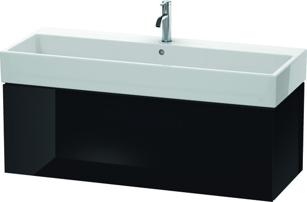 Duravit L-Cube Waschtischunterbau wandhängend, 1 Auszug, 118,4 x 45,9 cm, für Vero Air 235012, Farbe: Schwarz Hochglanz Lack von Duravit AG