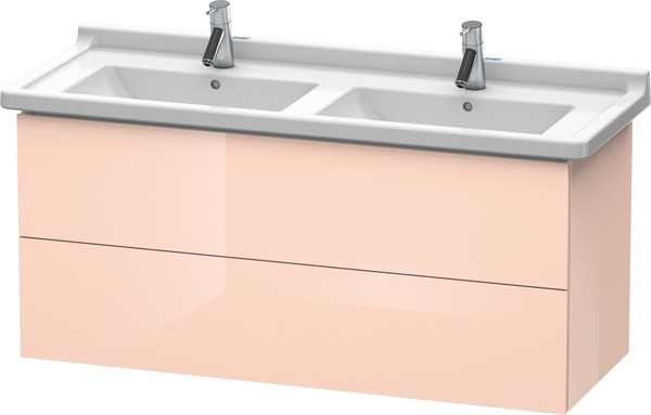 Duravit L-Cube Waschtischunterbau wandhängend, 2 Schubkästen, 1220mm, für Starck 3, Farbe: Apricot Pearl Hochglanz Lack von Duravit AG