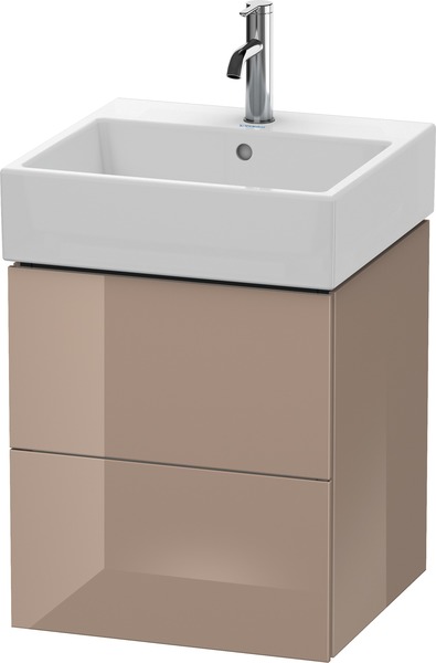 Duravit L-Cube Waschtischunterbau wandhängend, 2 Schubkästen, 48,4 x 45,9 cm, für Vero Air 235050, Farbe: Cappuccino Hochglanz Lack von Duravit AG