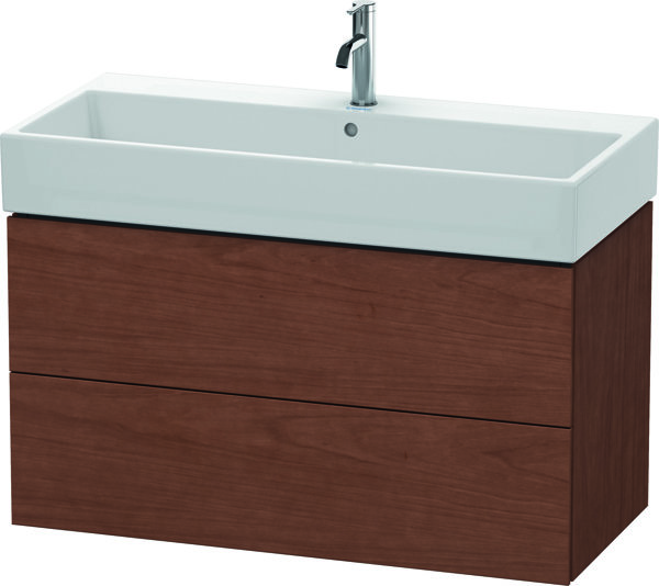 Duravit L-Cube Waschtischunterbau wandhängend, 2 Schubkästen, 98,4 x 45,9 cm, für Vero Air 235010, Farbe: Amerikanischer Nussbaum Echtholzfurnier von Duravit AG