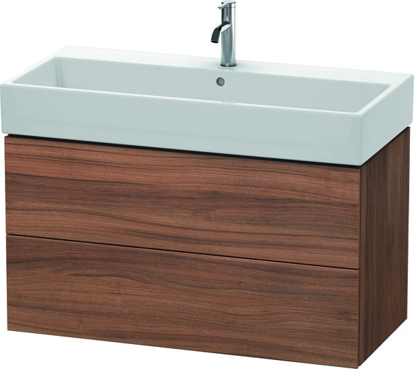 Duravit L-Cube Waschtischunterbau wandhängend, 2 Schubkästen, 98,4 x 45,9 cm, für Vero Air 235010, Farbe: Nussbaum Natur Dekor von Duravit AG