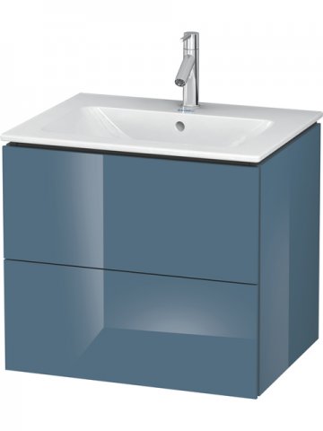 Duravit L-Cube Waschtischunterbau wandhängend, 2 Schubkästen, Breite: 620mm, für Me by Starck 233663, Farbe: Stone Blue Hochglanz Lack - LC624004747 von Duravit AG