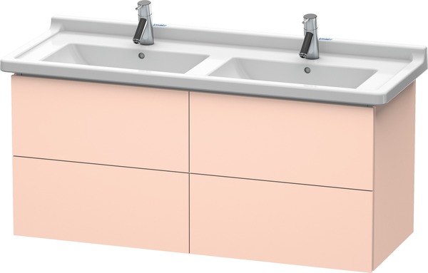 Duravit L-Cube Waschtischunterbau wandhängend, 4 Schubkästen, 1220mm, für Starck 3, Farbe: Apricot Pearl Seidenmatt Lack - LC626902020 von Duravit AG