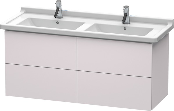 Duravit L-Cube Waschtischunterbau wandhängend, 4 Schubkästen, 1220mm, für Starck 3, Farbe: Weißer Flieder Seidenmatt Lack von Duravit AG