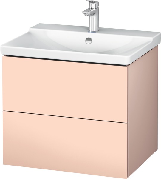 Duravit L-Cube Waschtischunterbau wandhängend Breite 620mm, Tiefe 481, 2 Schubkästen, passend für "P3 Comfort" Artikel 233265, Farbe: Apricot Pearl Seidenmatt Lack von Duravit AG