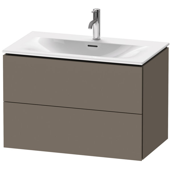 Duravit L-Cube Waschtischunterbau wandhängend LC6307, 820x481 mm, 2 Schubkästen, für Viu 234483, Farbe: Flannel Grey Seidenmatt Lack - LC630709090 von Duravit AG