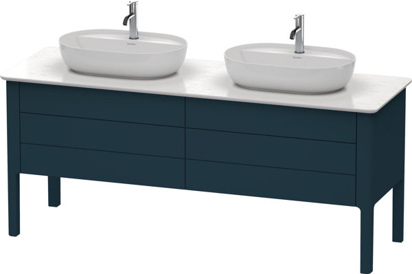 Duravit Luv Waschtischunterbau stehend LU9567B, 1733 x 570 mm, 2 Schubkästen, 2 Auszüge, Farbe: Nachtblau Seidenmatt Lack von Duravit AG