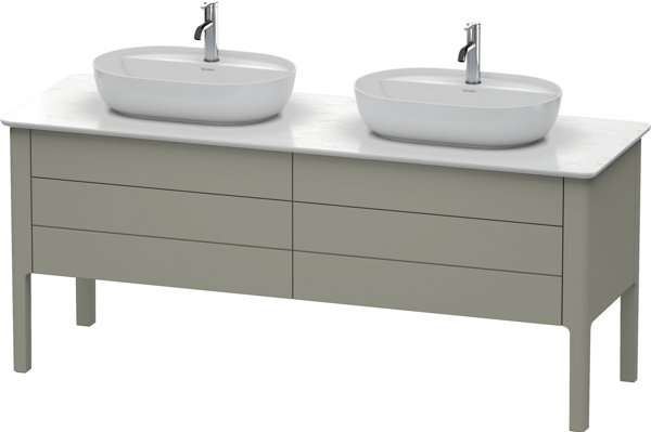 Duravit Luv Waschtischunterbau stehend LU9567B, 1733 x 570 mm, 2 Schubkästen, 2 Auszüge, Farbe: Steingrau Seidenmatt Lack von Duravit AG