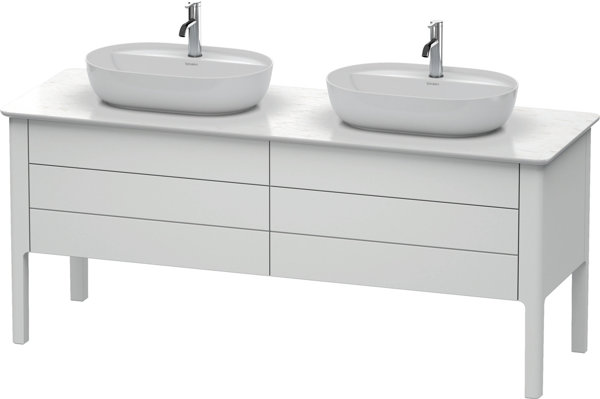 Duravit Luv Waschtischunterbau stehend LU9567B, 1733 x 570 mm, 2 Schubkästen, 2 Auszüge, Farbe: Weiß Seidenmatt Lack von Duravit AG