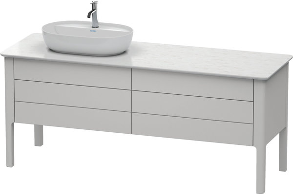 Duravit Luv Waschtischunterbau stehend LU9568L, 1733 x 570 mm, 2 Schubkästen, 2 Auszüge, Farbe: Nordic Weiß Seidenmatt Lack von Duravit AG