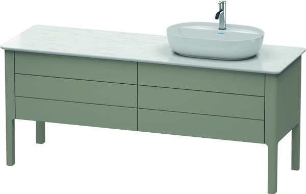 Duravit Luv Waschtischunterbau stehend LU9568R, 1733 x 570 mm, 2 Schubkästen, 2 Auszüge, Farbe: Steingrau Seidenmatt Lack von Duravit AG