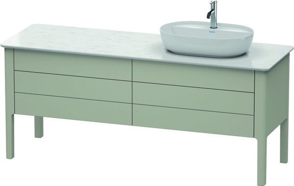 Duravit Luv Waschtischunterbau stehend LU9568R, 1733 x 570 mm, 2 Schubkästen, 2 Auszüge, Farbe: Taupe Seidenmatt Lack von Duravit AG