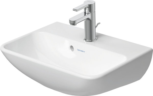 Duravit ME by Starck Handwaschbecken, 1 Hahnloch, mit Überlauf, mit Hahnlochbank, 450 mm, Farbe: Weiß von Duravit AG