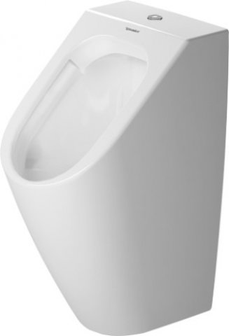 Duravit ME by Starck Urinal 30x35cm rimless 0,5 L, mit Fliege, Zulauf von oben, Farbe: Weiß mit Wondergliss von Duravit AG