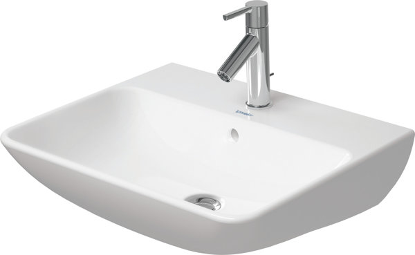 Duravit ME by Starck Waschtisch mit Überlauf, mit Hahnlochbank, 1 Hahnloch, 550 mm, Farbe: Weiß von Duravit AG