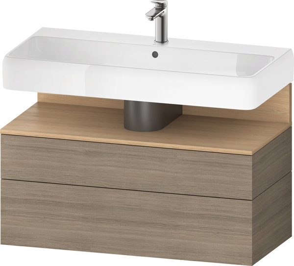 Duravit Qatego Waschtischunterbau, 1 Auszug und 1 Schublade, 990x470x590mm, Nische Eiche Natur, QA4395030, Farbe: Eiche Terra von Duravit AG