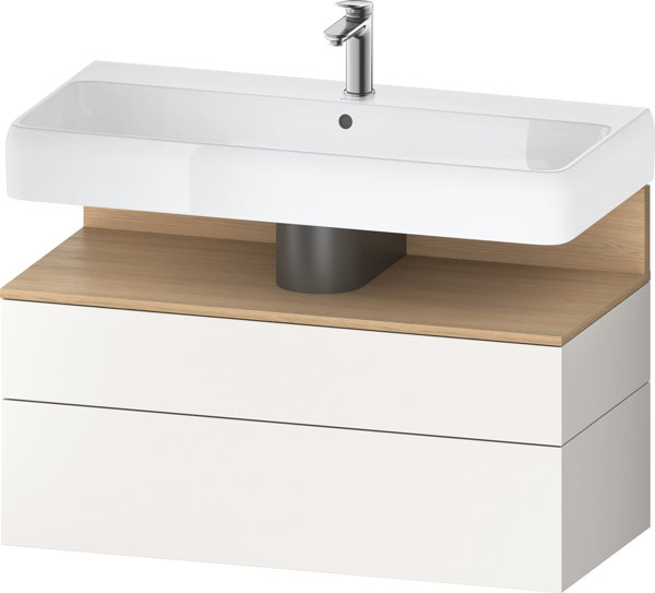 Duravit Qatego Waschtischunterbau, 1 Auszug und 1 Schublade, 990x470x590mm, Nische Eiche Natur, QA4395030, Farbe: Weiß Supermatt von Duravit AG