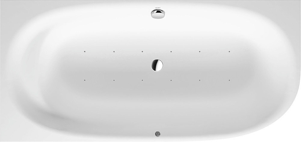 Duravit Whirlpool Cape Cod 1900 x 900 mm, Ecke links, eine Rückenschräge, nahtlose Verkleidung, Gestell, Ab- und Überlaufgarnitur, Air-System von Duravit AG