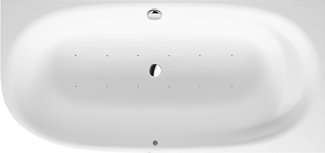 Duravit Whirlpool Cape Cod 1900 x 900 mm, Ecke rechts, eine Rückenschräge, nahtlose Verkleidung, Gestell, Ab- und Überlaufgarnitur, Air-System von Duravit AG