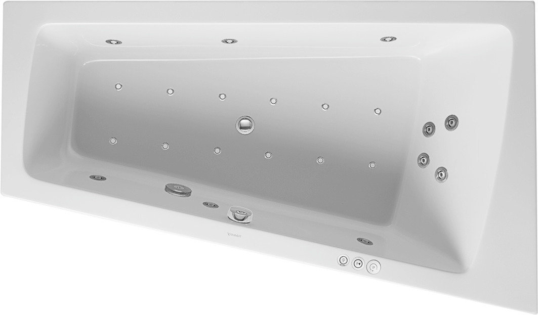 Duravit Whirlpool Paiova 1700x1000mm Einbauversion Ecke rechts, eine Rückenschräge, Gestell, Ab- und Überlaufgarnitur, Combi-System P von Duravit AG