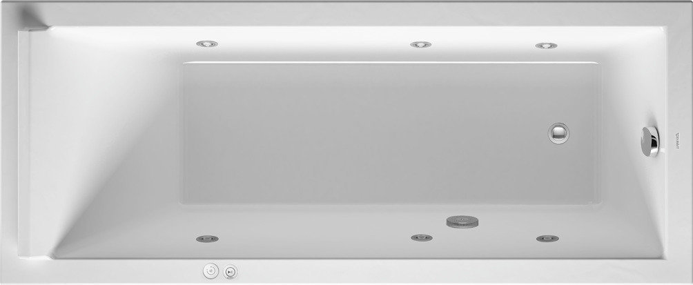 Duravit Whirlpool Rechteck Starck 1700x700mm Einbauversion oder für Wannenverkleidung, eine Rückenschräge, Gestell, Ab- und Überlaufgarnitur, Jetsystem von Duravit AG