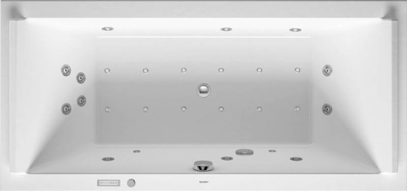 Duravit Whirlpool Rechteck Starck 1800x800mm Einbauversion oder für Wannenverkleidung,  zwei Rückenschrägen, Gestell, Ab- und Überlaufgarnitur, Combisystem E von Duravit AG
