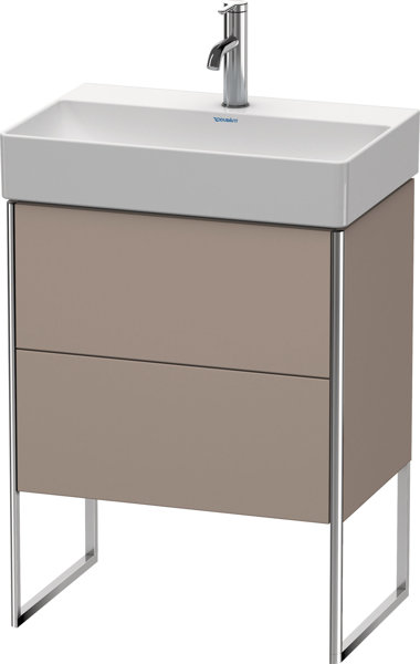 Duravit XSquare Waschtischunterbau Compact stehend 58,4x39,0 cm, 2 Auszüge, für Waschtisch DuraSquare  235660, Farbe (Front/Korpus): Basalt Matt Dekor von Duravit AG