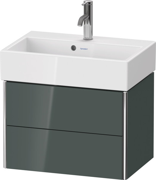 Duravit XSquare Waschtischunterbau Compact wandhängend 58,4x39,0 cm, 2 Schubkästen, für Waschtisch Vero Air 236860, Farbe (Front/Korpus): Dolomiti Grey Hochglanz Lack von Duravit AG