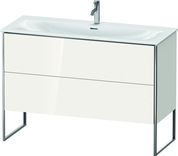 Duravit XSquare Waschtischunterbau stehend 121,0x 47,8 cm, 2 Auszüge, für Waschtisch Viu 234412, Farbe (Front/Korpus): Weiß Hochglanz Lack von Duravit AG