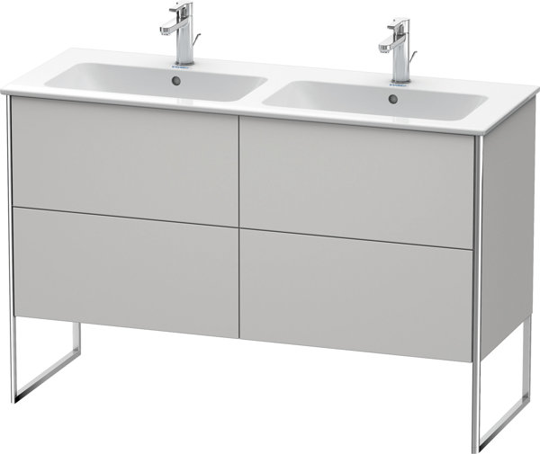 Duravit XSquare Waschtischunterbau stehend 128,0 x 47,8 cm, 4 Auszüge, für Waschtisch ME by Starck  233613, Farbe (Front/Korpus): Nordic Weiß Seidenmatt Lack von Duravit AG