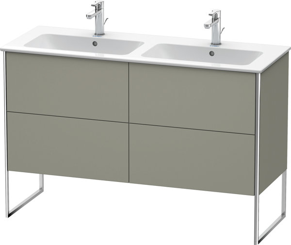 Duravit XSquare Waschtischunterbau stehend 128,0 x 47,8 cm, 4 Auszüge, für Waschtisch ME by Starck  233613, Farbe (Front/Korpus): Steingrau Seidenmatt Lack von Duravit AG