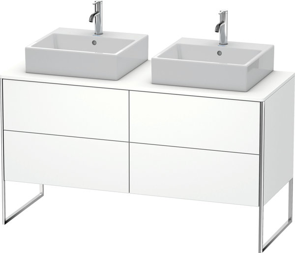 Duravit XSquare Waschtischunterbau stehend 140,0 x 54,8 cm, 4 Auszüge, Farbe (Front/Korpus): Apricot Pearl Seidenmatt Lack - XS4926B2020 von Duravit AG