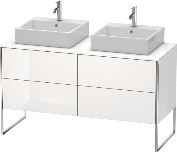 Duravit XSquare Waschtischunterbau stehend 140,0 x 54,8 cm, 4 Auszüge, Farbe (Front/Korpus): Weiß Hochglanz Dekor von Duravit AG