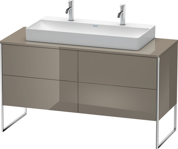 Duravit XSquare Waschtischunterbau stehend 140,0 x 54,8 cm, 4 Auszüge, für Waschtisch Vero Air  235010, Farbe (Front/Korpus): Flannel Grey Hochglanz Lack von Duravit AG