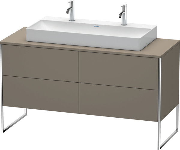 Duravit XSquare Waschtischunterbau stehend 140,0 x 54,8 cm, 4 Auszüge, für Waschtisch Vero Air  235010, Farbe (Front/Korpus): Flannel Grey Seidenmatt Lack von Duravit AG