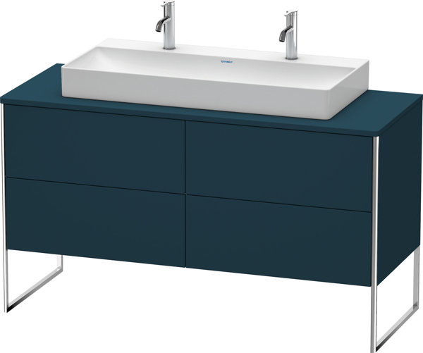 Duravit XSquare Waschtischunterbau stehend 140,0 x 54,8 cm, 4 Auszüge, für Waschtisch Vero Air  235010, Farbe (Front/Korpus): Nachtblau Seidenmatt Lack von Duravit AG