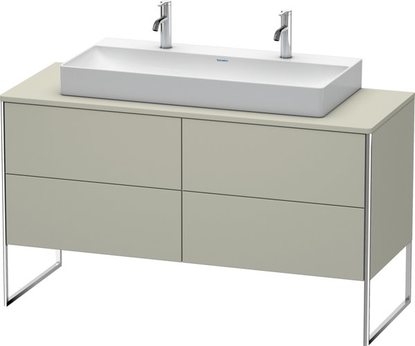 Duravit XSquare Waschtischunterbau stehend 140,0 x 54,8 cm, 4 Auszüge, für Waschtisch Vero Air  235010, Farbe (Front/Korpus): Taupe Seidenmatt Lack von Duravit AG