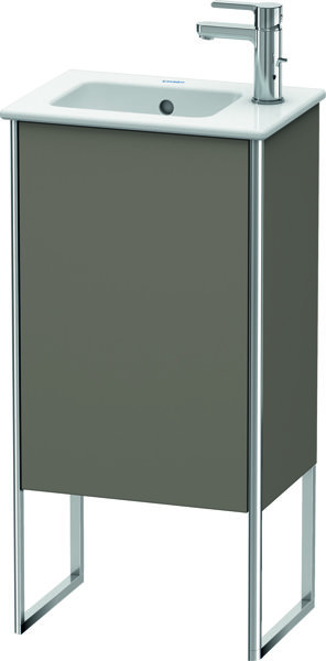 Duravit XSquare Waschtischunterbau stehend 41,0 x 28,9 cm, 1 Tür, Anschlag links, 1 Glasfachboden, für Waschtisch ME by Starck  072343, Farbe (Front/Korpus): Flannel Grey Seidenmatt Lack von Duravit AG