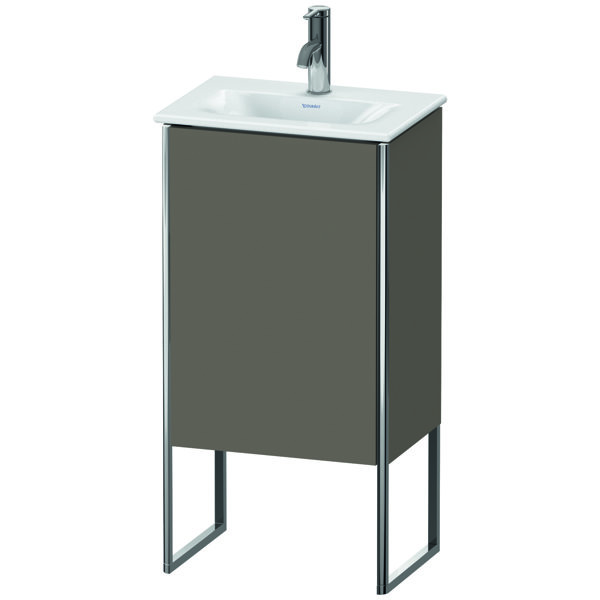 Duravit XSquare Waschtischunterbau stehend 43,0 x 30,8 cm,1 Tür, Anschlag links, 1 Glasfachboden, für Waschtisch Viu 073345, Farbe (Front/Korpus): Flannel Grey Seidenmatt Lack von Duravit AG