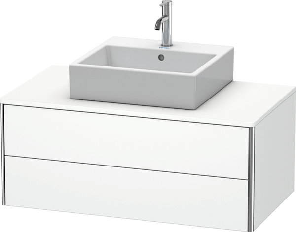 Duravit XSquare Waschtischunterbau wandhängend 100,0 x 54,8 cm, 2 Schubkästen, Farbe (Front/Korpus): Olive Braun Hochglanz Lack - XS491106161 von Duravit AG