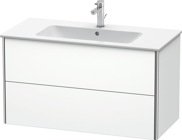 Duravit XSquare Waschtischunterbau wandhängend 101,0 x 47,8 cm, 2 Schubkästen, für Waschtisch ME by Starck  233610, Farbe (Front/Korpus): Weiß Matt Dekor von Duravit AG