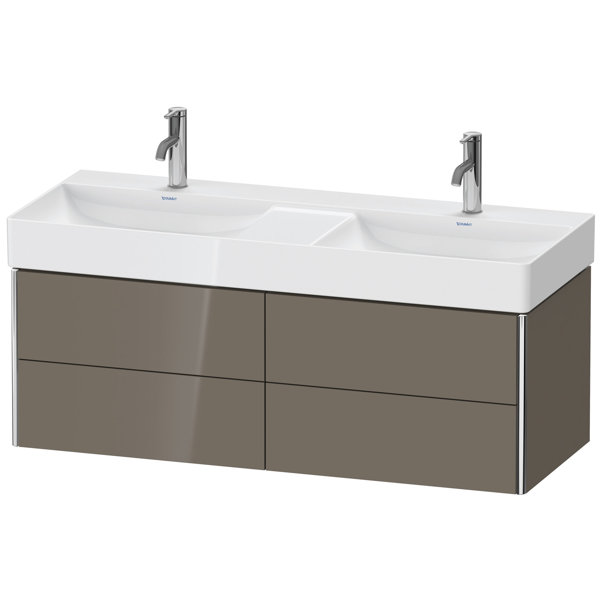 Duravit XSquare Waschtischunterbau wandhängend 118,4 x 46,0 cm, 4 Schubkästen, für Waschtisch DuraSquare 235312, Farbe (Front/Korpus): Flannel Grey Hochglanz Lack von Duravit AG