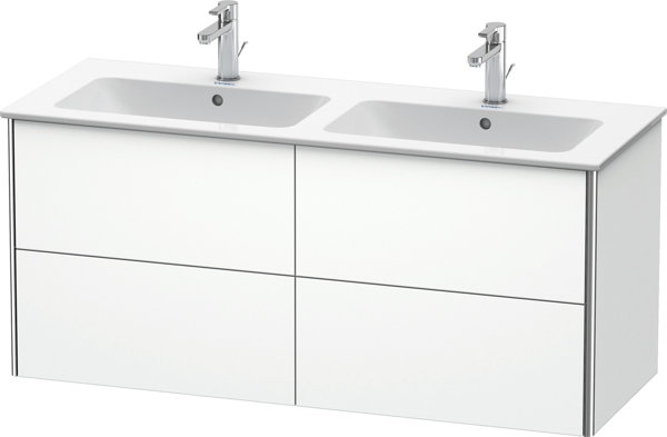 Duravit XSquare Waschtischunterbau wandhängend 128,0 x 47,8 cm, 4 Schubkästen, für Waschtisch ME by Starck  233613, Farbe (Front/Korpus): Apricot Pearl Seidenmatt Lack von Duravit AG