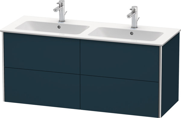 Duravit XSquare Waschtischunterbau wandhängend 128,0 x 47,8 cm, 4 Schubkästen, für Waschtisch ME by Starck  233613, Farbe (Front/Korpus): Nachtblau Seidenmatt Lack von Duravit AG