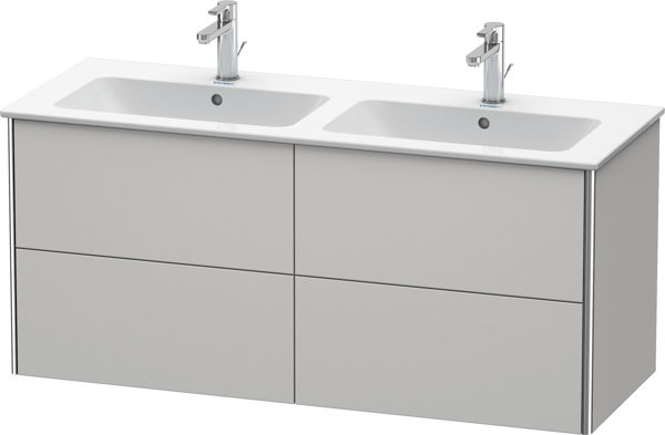 Duravit XSquare Waschtischunterbau wandhängend 128,0 x 47,8 cm, 4 Schubkästen, für Waschtisch ME by Starck  233613, Farbe (Front/Korpus): Nordic Weiß Seidenmatt Lack von Duravit AG