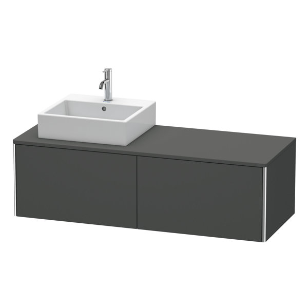 Duravit XSquare Waschtischunterbau wandhängend 140,0 x 54,8 cm, 2 Auszüge XS4903L, Farbe (Front/Korpus): Graphit Matt Dekor von Duravit AG